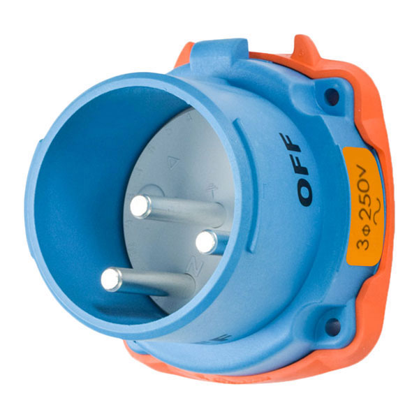 33-38072-A155 - DS30 INLET POLY BLUE SIZE 3 TYPE 3R 2P+G 30A 250 VAC 60 Hz NO AUX WITH NO LOCKOUT HOLE